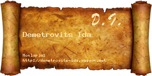 Demetrovits Ida névjegykártya